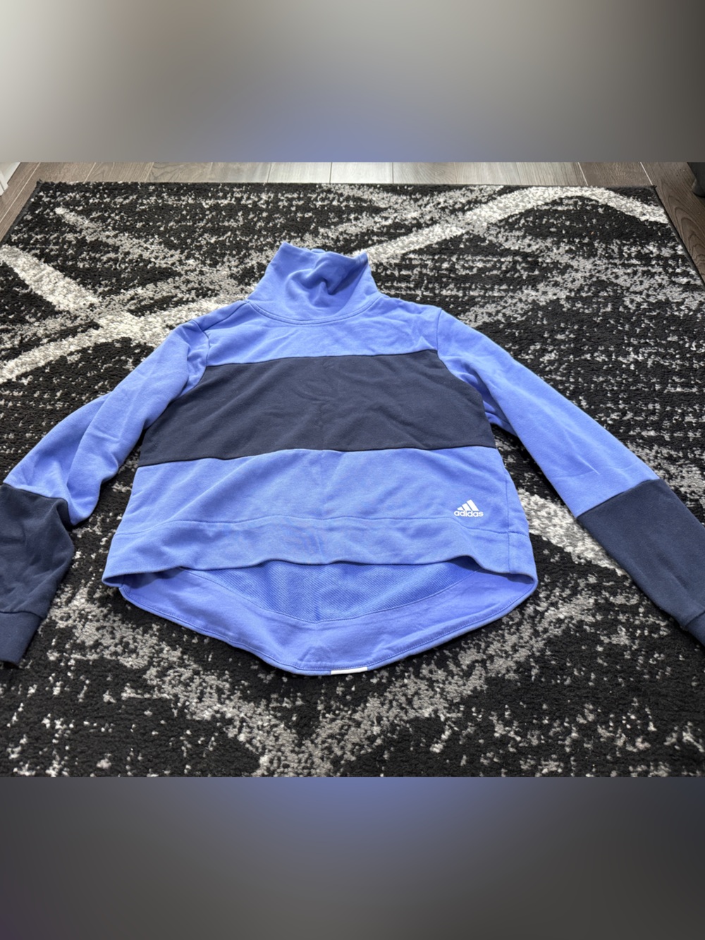 Adidas Two-Tone Blue High Neck Sweatshirt
